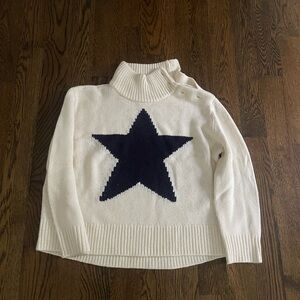 kate spade Ivory Turtleneck Sweater with Navy Star